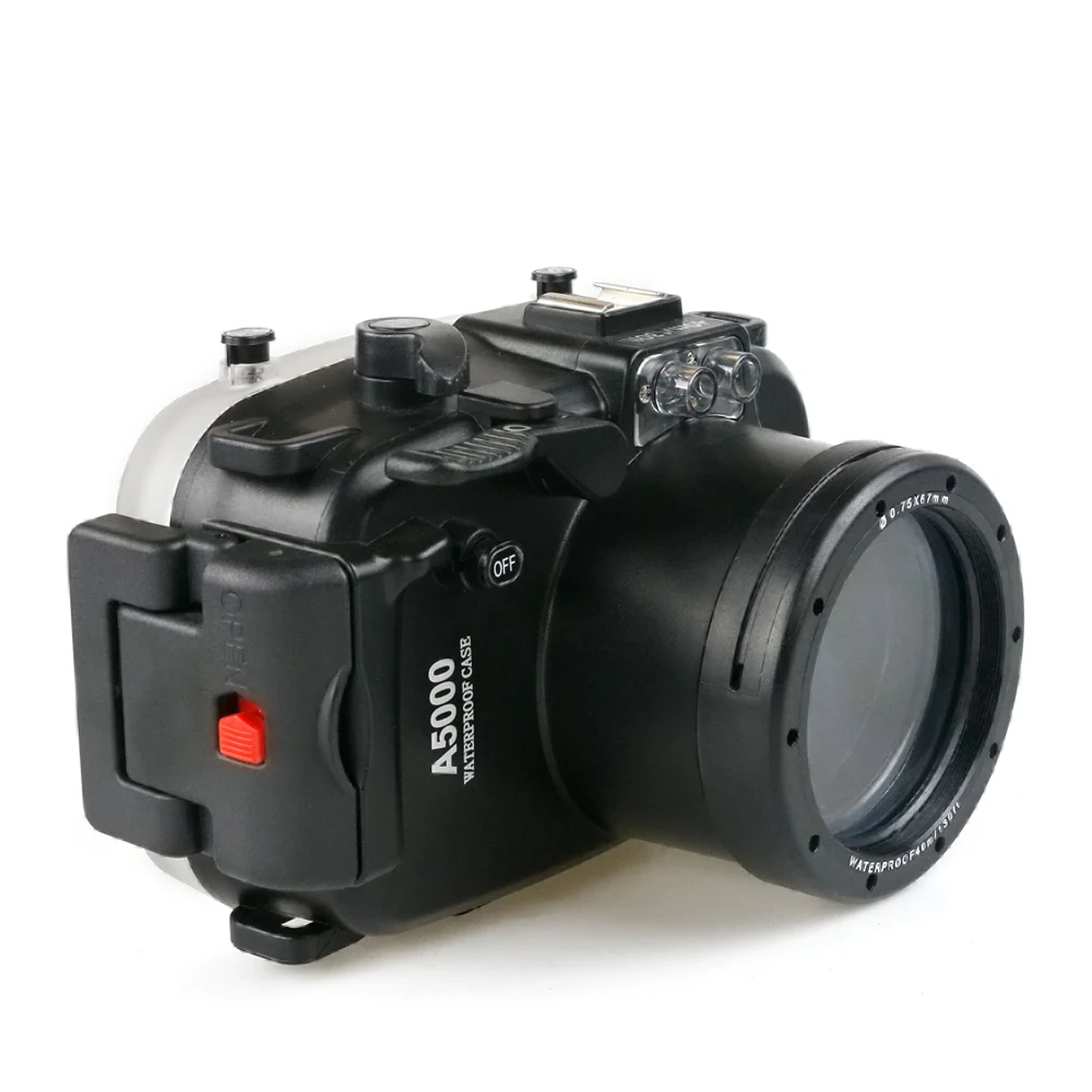 Meikon- A5000/5100 16-50mm 렌즈 수중 다이빙 하우징용 67mm 스레드가 있는 40m 방수 카메라 케이스, 다이빙 수중 하우징