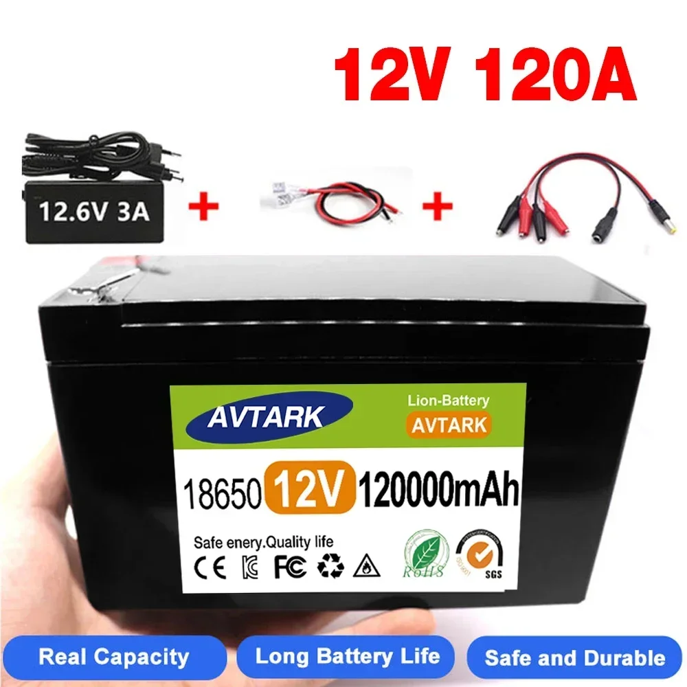 

12V Battery 100Ah 18650 Lithium Battery Pack Rechargeable Battery for Solar Energy Electric Vehicle Battery+12.6v3A Charger