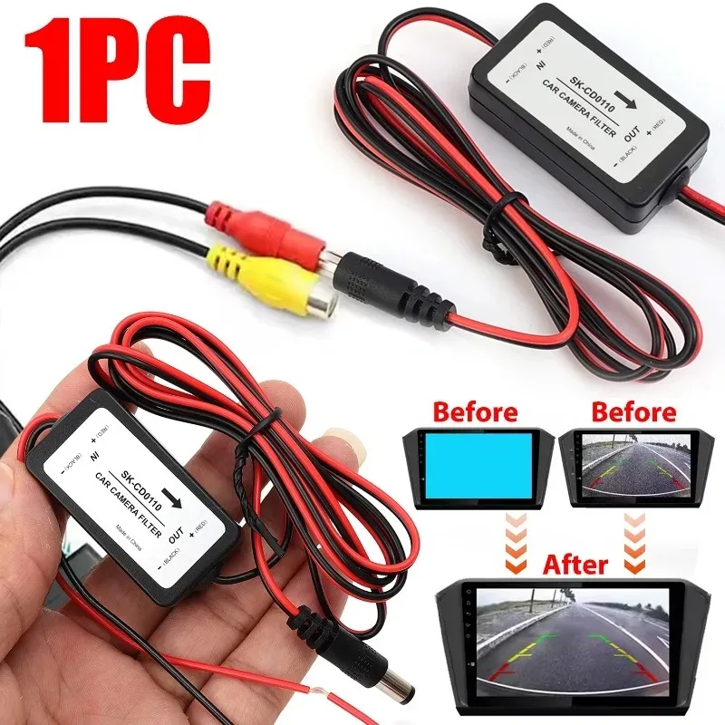 Direct Insertion Rectifier DC 12V Power Car Rear View Camera Power Relay Capacitor Auto Filter Relay Capacitor Filter Connector
