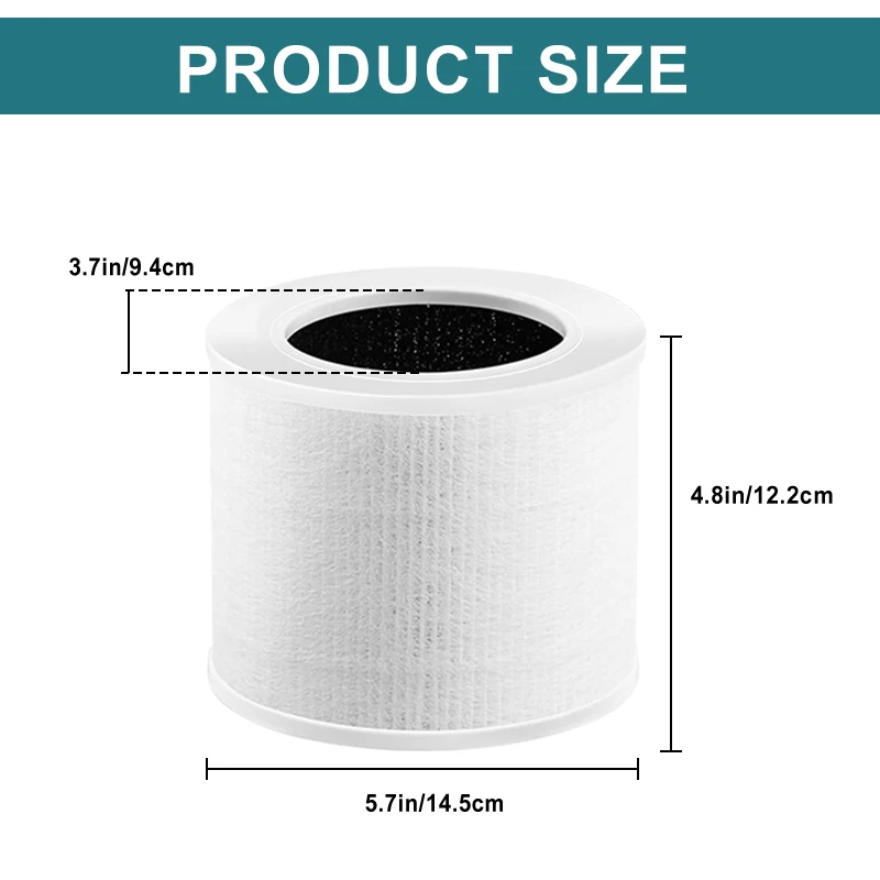 Air Filter LEVOIT Core Mini Air Purifier Replacement Filter 3-in-1 High-Efficiency Activated Carbon Core Mini-RF 2 Pack