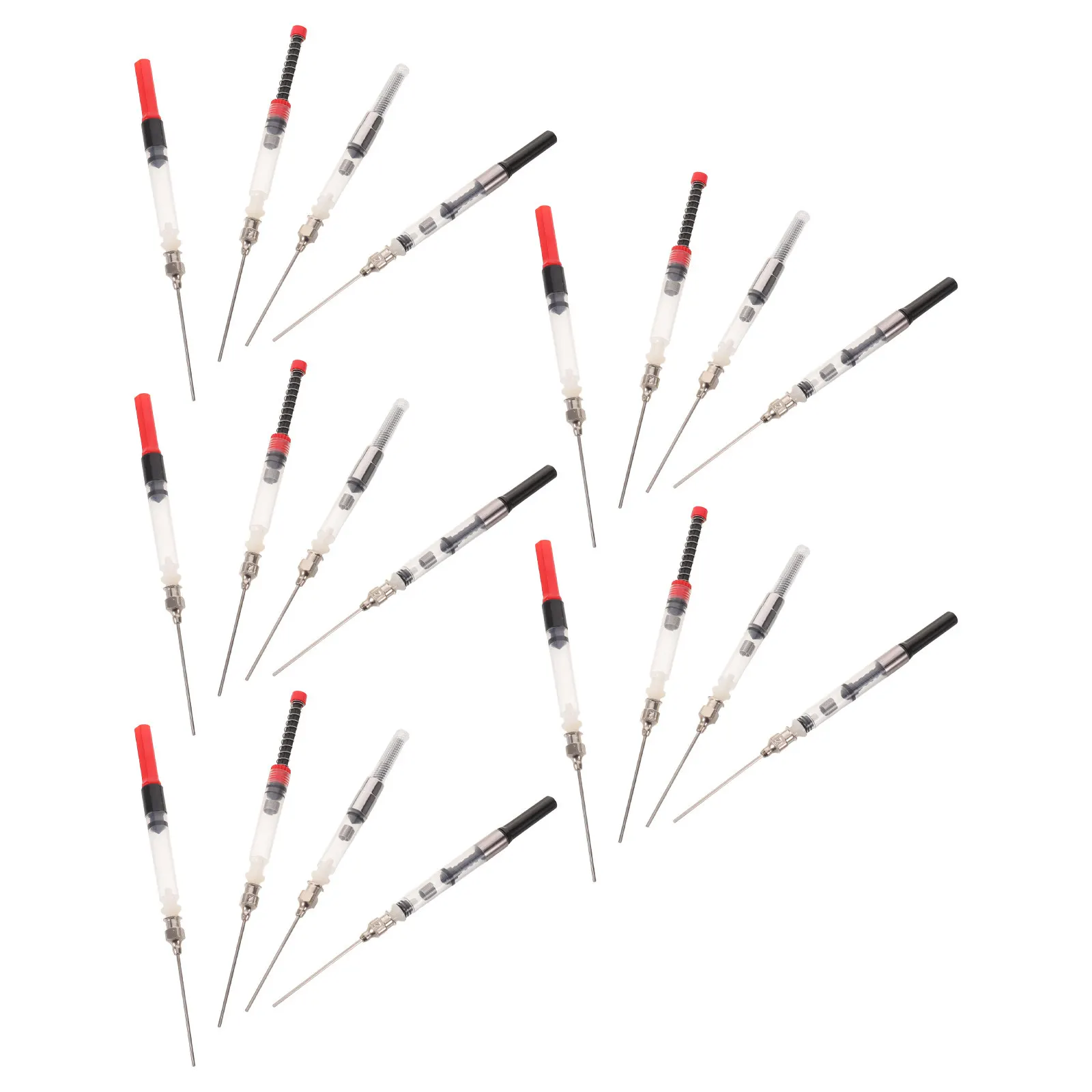 20Pcs 만년필 잉크 흡입 주사기 3.4mm 2.6mm 만년필 용 범용 필러 누출 방지 리필 보조 장치 컴팩트 여행용
