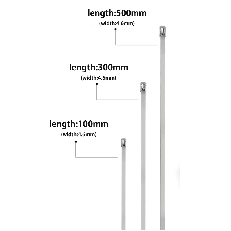 Cable Ties 304 Stainless Steel Metal Exhaust Wrap Coated Locking Zip-Exhaust Multifunctional 10/25Pcs