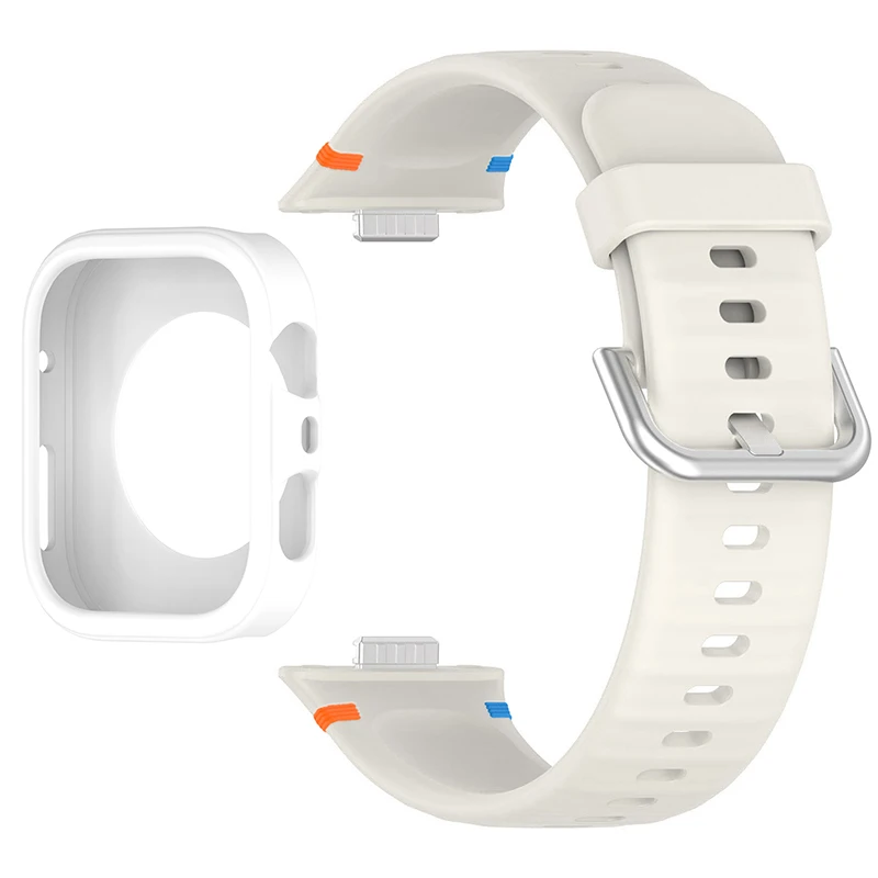 Protective Soft Case with Silicone Sports Strap for Smartwatch Fitness Bands