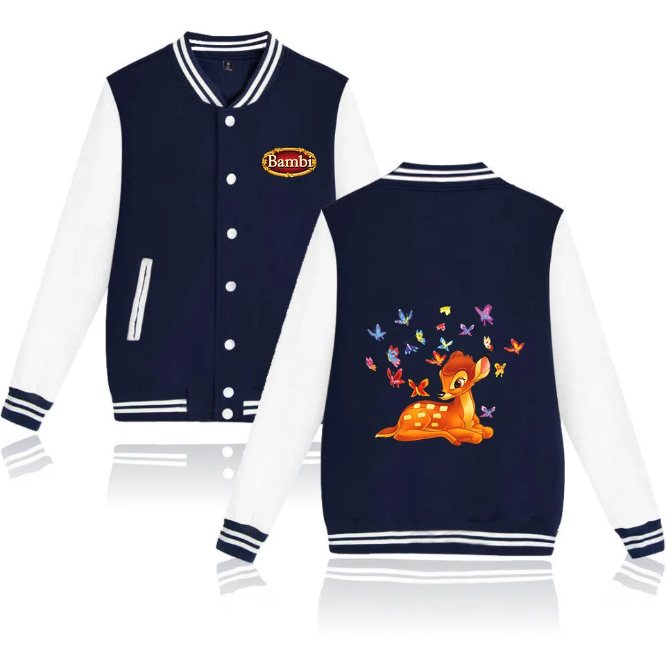 Bambi Varsity Baseball Bomber Jacket Men Women Hip Hop Harajuku Jackets Kids Boys Girls Single Coats