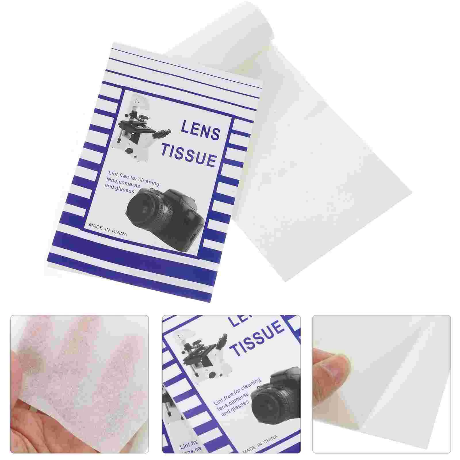 

100 PCS Glass Cleaner Eyeglasses Wipe Camera Lens Cleaning Paper White Swim Goggles