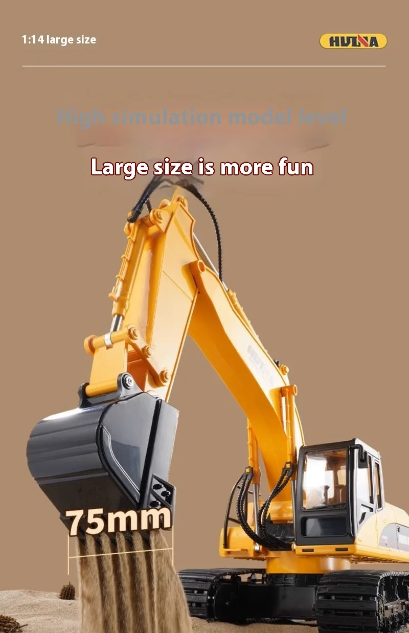 2024 spot simulation multifunctional excavator construction vehicle with 12 channels and 3 working heads, children's toy gift 2