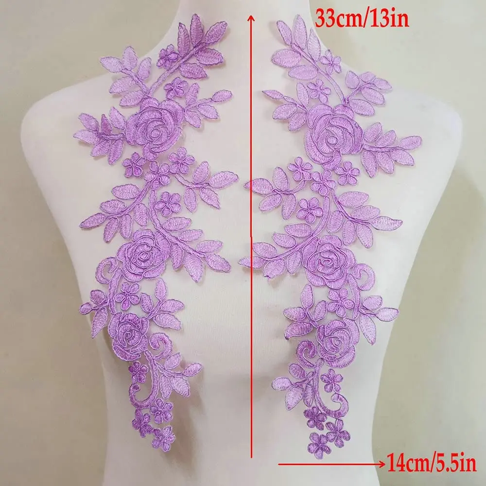 4 Patch Ricamo Fiori In Pizzo Dorato - Per Abiti Da Sposa, Costumi, Riparazioni Cucito Fai Da Te - Foto 4