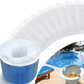 5/10 pezzi calzini per skimmer per piscina, risparmiatori perfetti per la casa calzini per filtri per piscina in rete di nylon per cestini skimmers piscina a terra 1