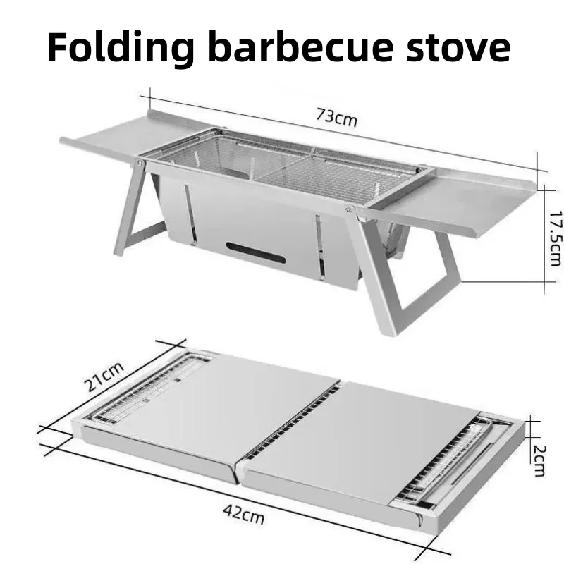 Outdoor stainless steel Folding Barbecue Stove for Home and Outdoor Charcoal Barbecue Smokeless Portable barbecue charcoal stove barbecue stove barbecue grill