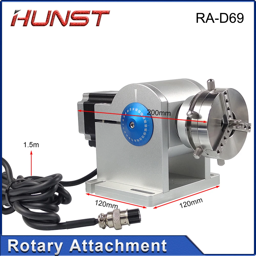 헌스트 파이버 레이저 마킹 링 로터리 부품, 드라이버 작업대 직경 3-91mm, 레이저 조각 D69 로터리 부착물