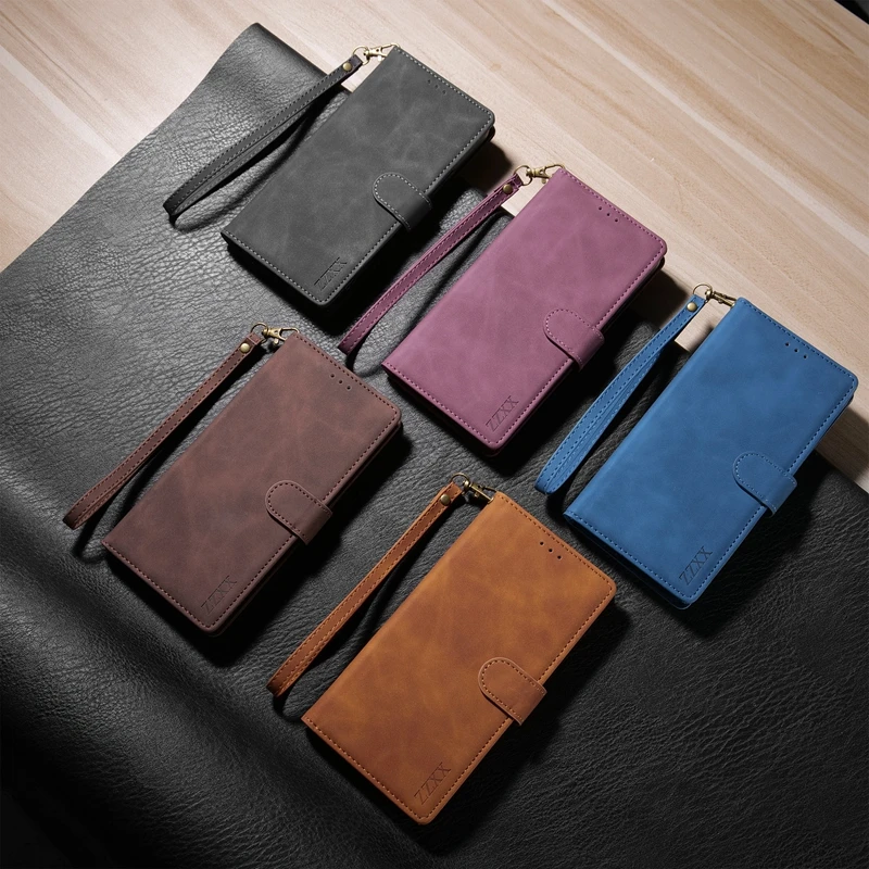 Premium Wallet Leather Case with Card Slot and Magnetic Flip Closure - Skin-friendly Design