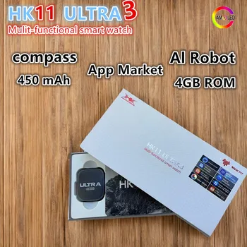 2025 NEW HK11 Ultra 3 Smart Watch Amoled Screen Compass AI Translate Answer Call TWS Connect Voice Wake up Smartwatch Men Women 1