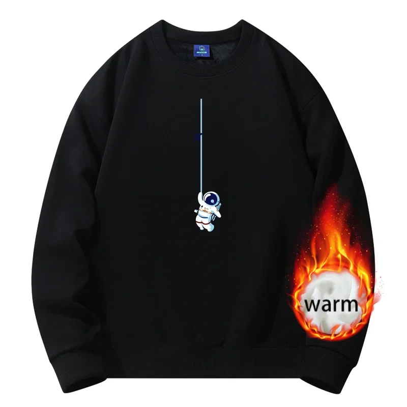 

winter clothes for men Round neck sweater graphic sweatshirts Harajuku Top New 2023 Cotton Loose Plush designer clothes men