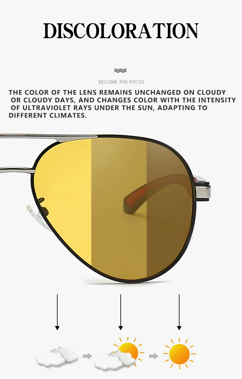 LIOUMO Luxus-Sonnenbrille mit gelben Gläsern, Nachtsicht, photochromatisch, für Herren, Chamäleon-Fahrbrille, blendfrei, Gafas de Sol für Herren – Detail 9