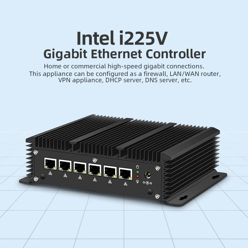 XCY Mini PC Intel Core i7-10610U i5-10210U 6x Intel Ethernet i225V 2.5G LAN Support WiFi 4G LTE Firewall VPN Router Pfsense