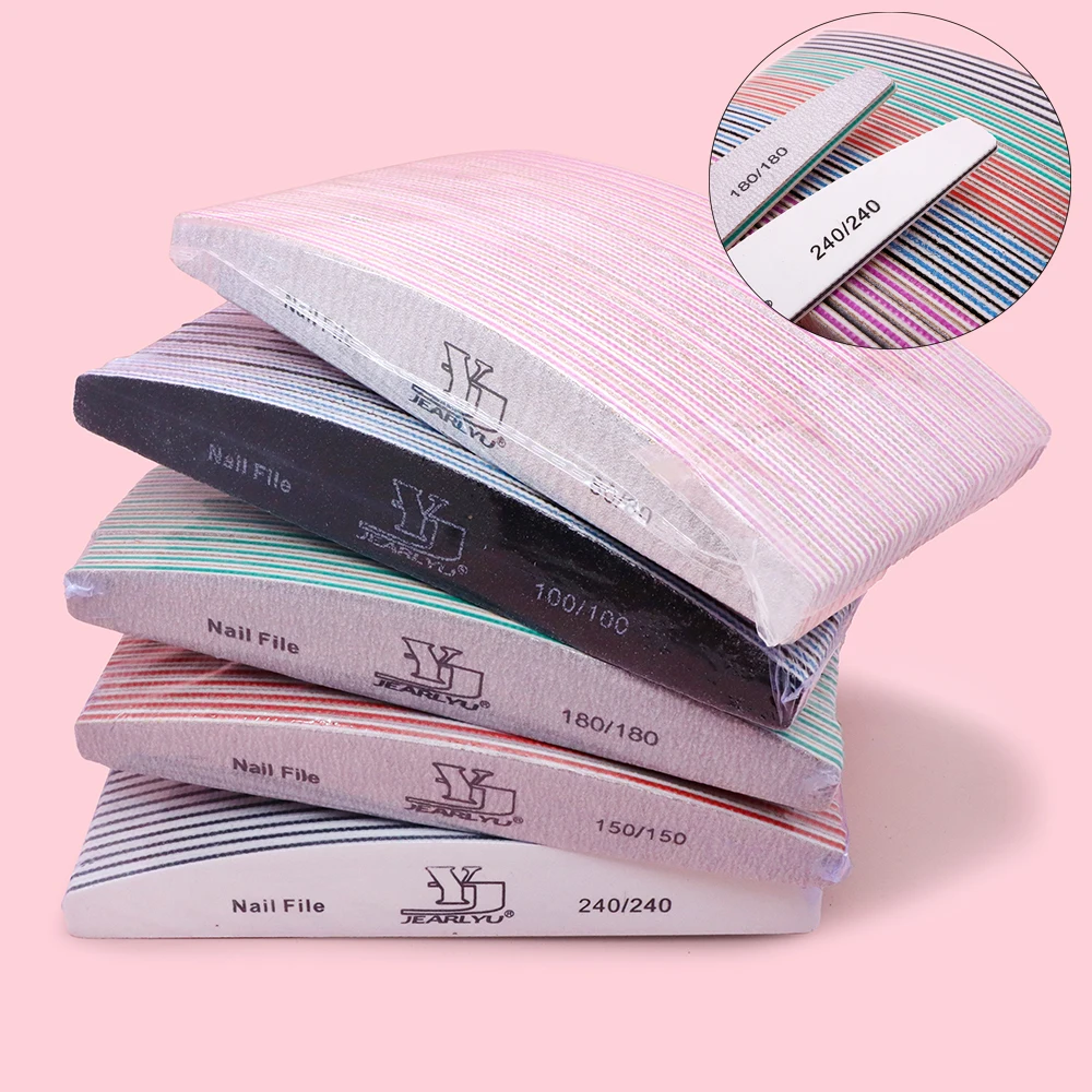 5/25Pcs/Lot Nail File Mix Color 80/100/150/180/240 Grit Professional Sandpaper Cuticle Remover Buffer Files Manicure Tool Set