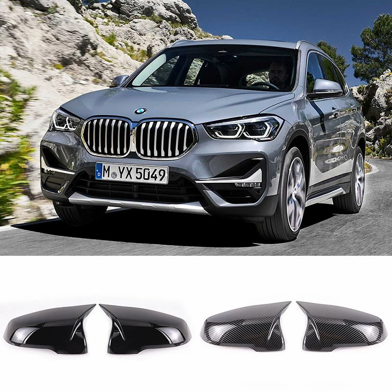 2 Stück schwarz facelift modifiziert für BMW X1 F48 X2 F39 Z4 G29 2 GT F45 F46 1 Serie F40 F52 Carbonfaser-Muster Spiegelabdeckkappen