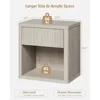 NightStand Set of 2 with Drawer Storage Bedside Table End Table Large Modern Wood Wide Bedside Stand Mid Century Night Stands 3