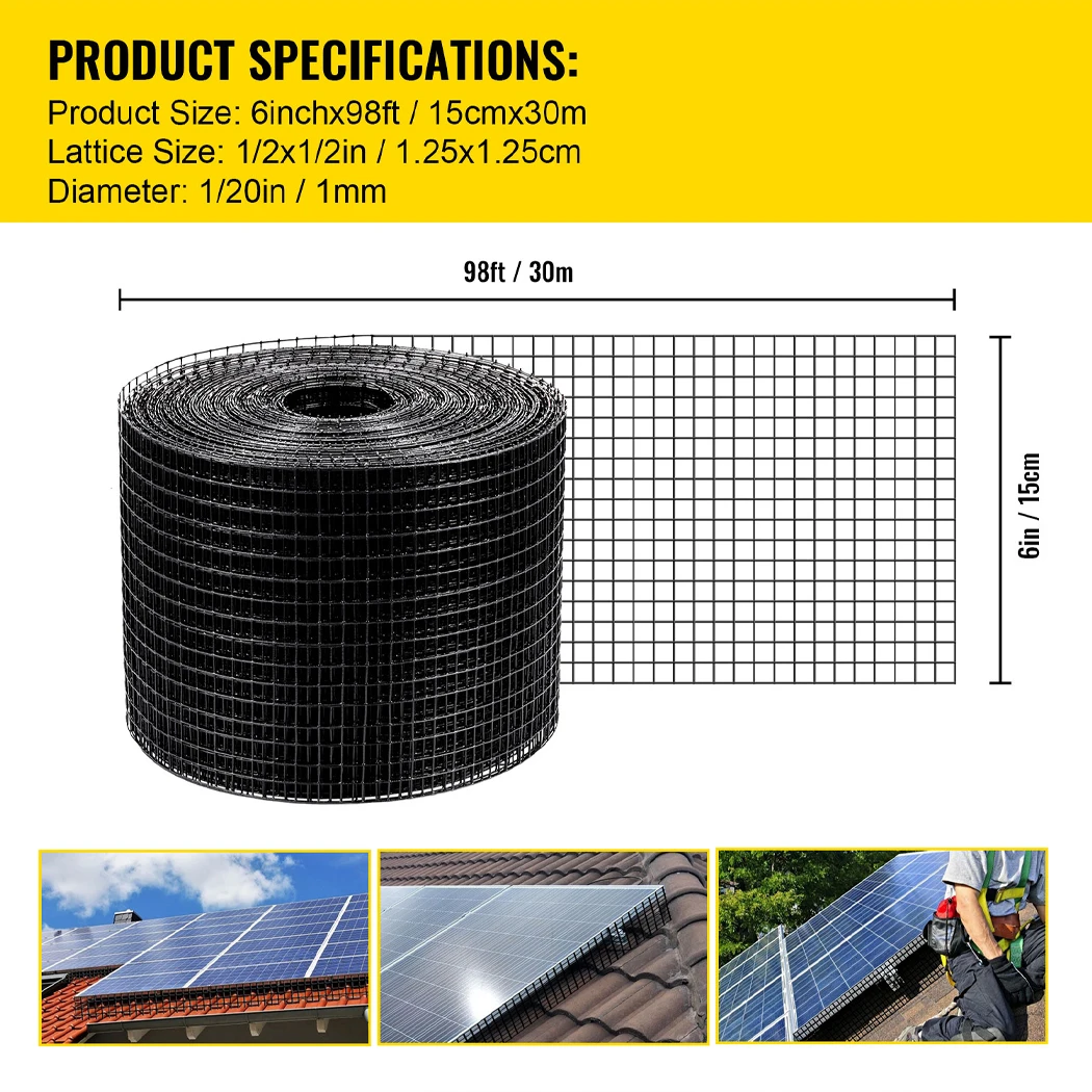 PORIYA 30m Solar Panel Bird Proofing KIT Stainless Steel Mesh & 100Pcs Fasteners - 2