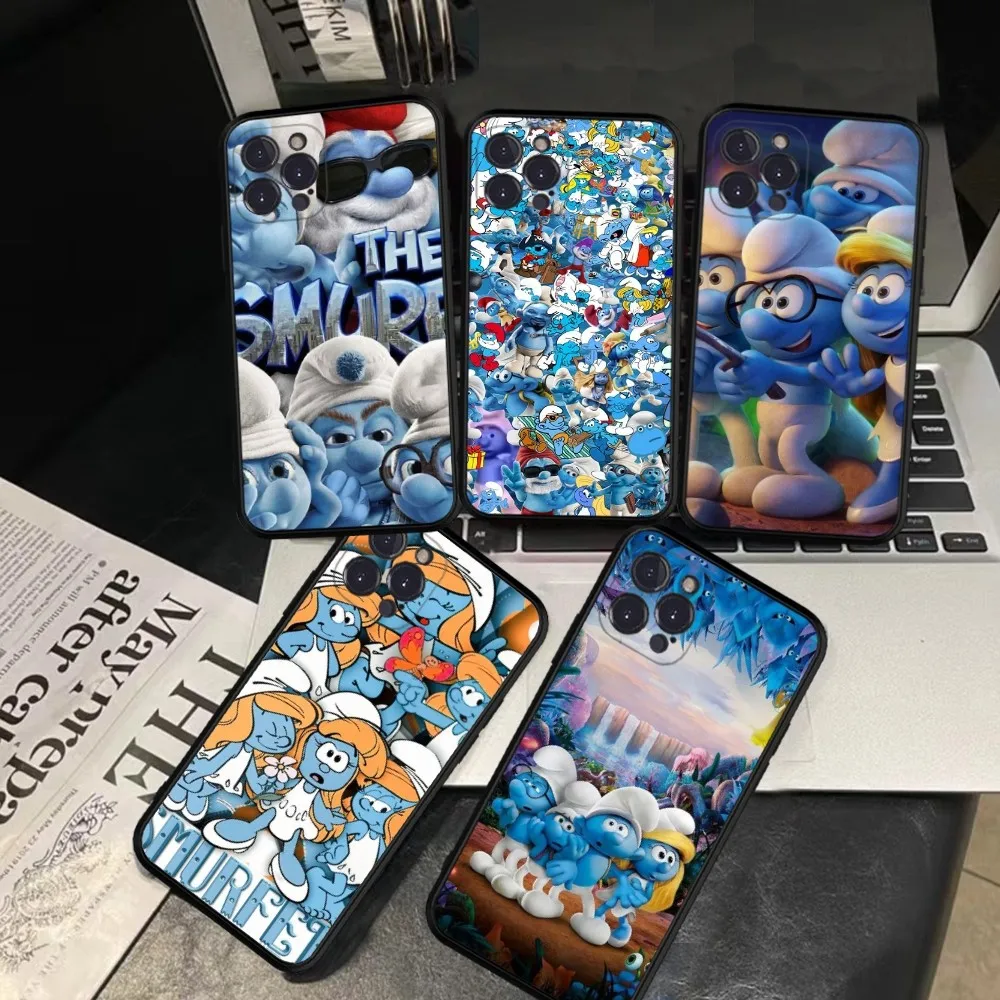 Cartoon The S-Smurfs Anime Movie Phone Case Silicone Morbido Per Iphone 15 14 13 12 11 Pro Mini Xs Max 8 7 6 Plus X Xs Xr Cover