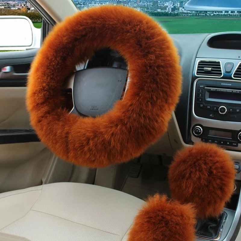 Coprivolante Peloso In Peluche Per Auto - Multicolore, Universale, Morbido E Antiscivolo, Decorazione Interni