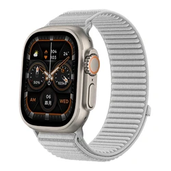 Premium Nylon Loop Strap for Apple Watch - Comfortable and Durable Watchband (Grey)