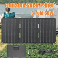 Panneau solaire pliable 60W, Portable, USB type-c, sac pliable, chargeur d'alimentation extérieur pour téléphone, randonnée, Camping, alimentations mobiles 1