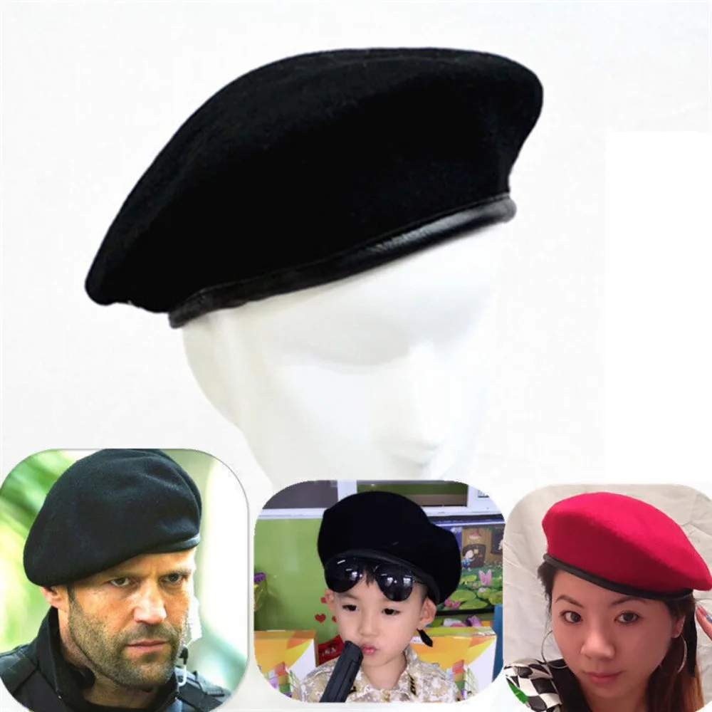 Unisex Berets Hat High Quality French Style Wool Beret French Style Uniform Cap for Men Women 1 Pcs 2