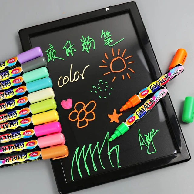 12 Color/set Liquid Erasable Chalk Marker Pen For Glass Windows