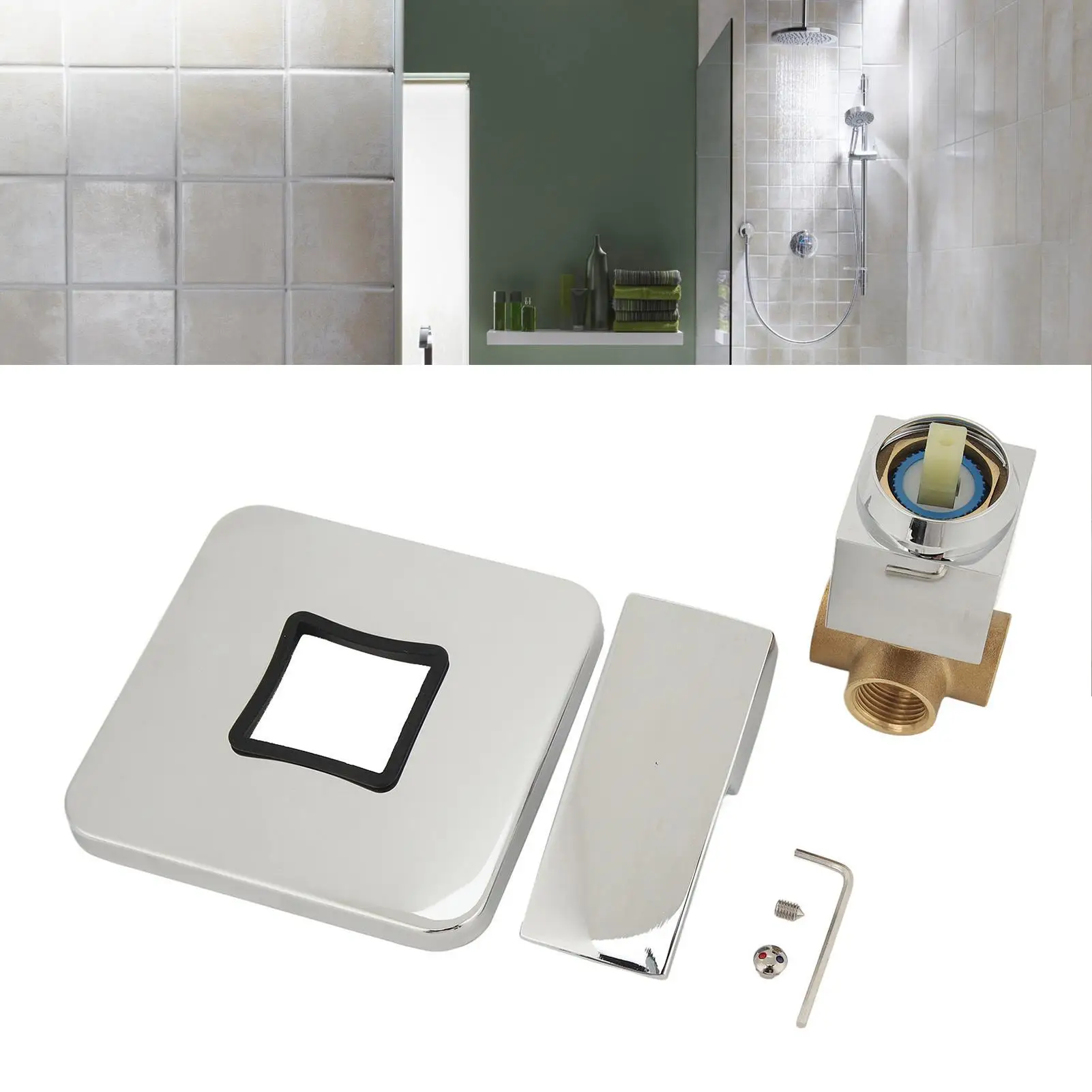 Leakage-Proof Shower Mixing Kit with Temperature Control-In-Wall Copper Handle for bathroom Upgrade