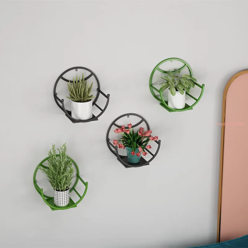 Supporto per vaso di fiori a parete per balcone senza perforazione sala da pranzo soggiorno mensola per decorazione ravanello verde supporto per fiori