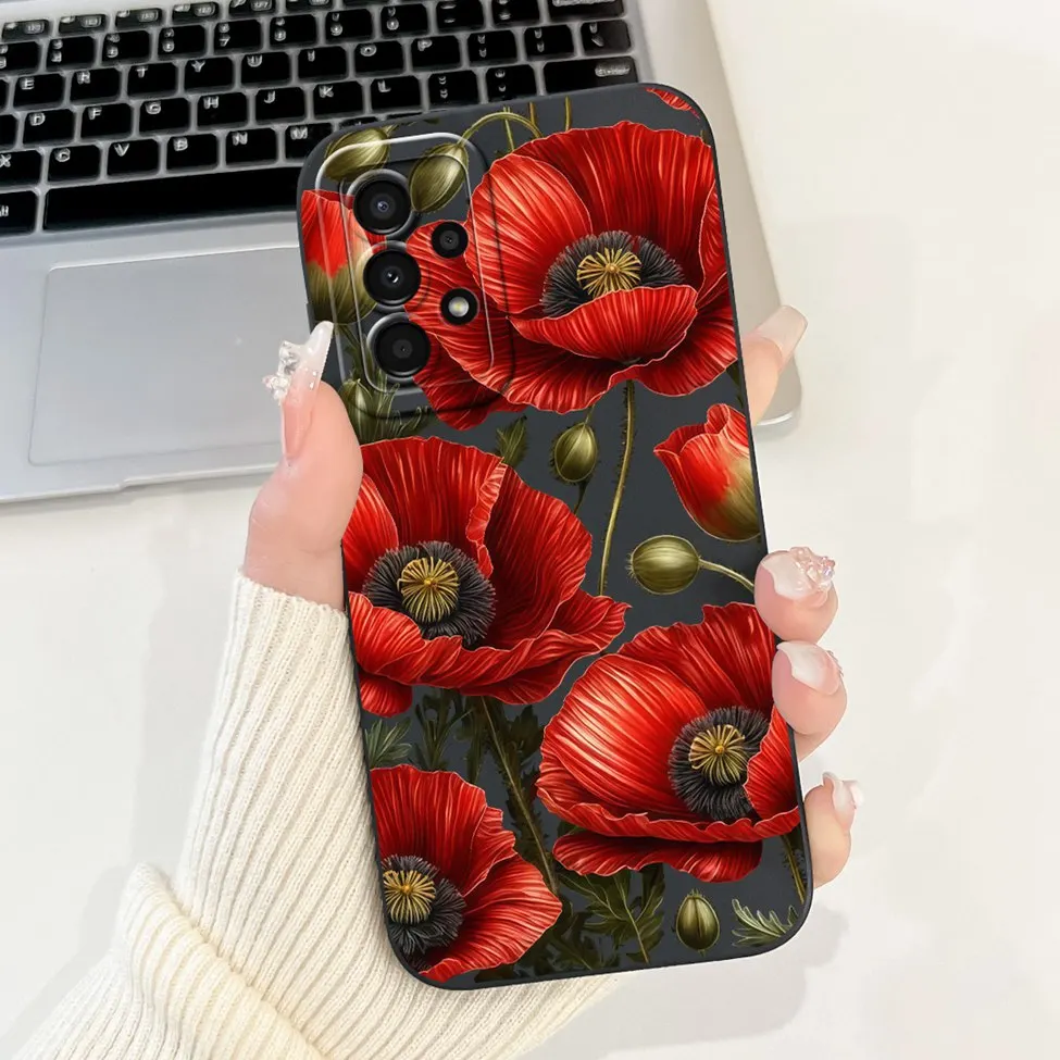 For Samsung A13 4G Case A135F Silicone Cute Fashion Butterfly Flower Love Painted Cover For Samsung A13 Galaxy A13 4G Phone Case