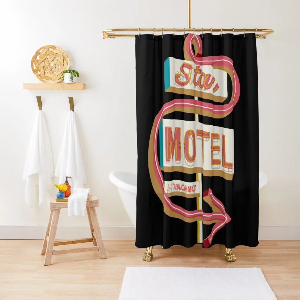 Star Motel Vintage Sign Shower Curtain Shower For Bathrooms Bathroom Accessorys Bathroom And Shower Bathroom Accessory Curtain