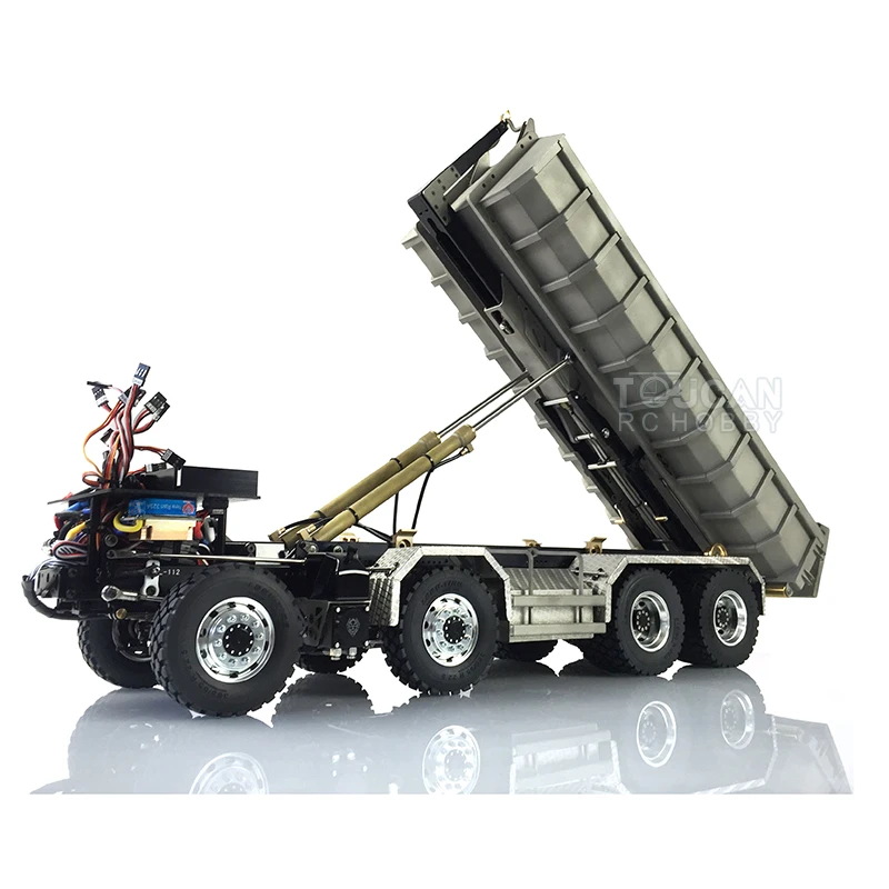 Gift LESU 1/14 Man Metal Tgs 8X8 Hydraulic Dumper RC Truck Roll On/Off Tipper Radio Motor Remote Control Toy for Boys THZH0185 4