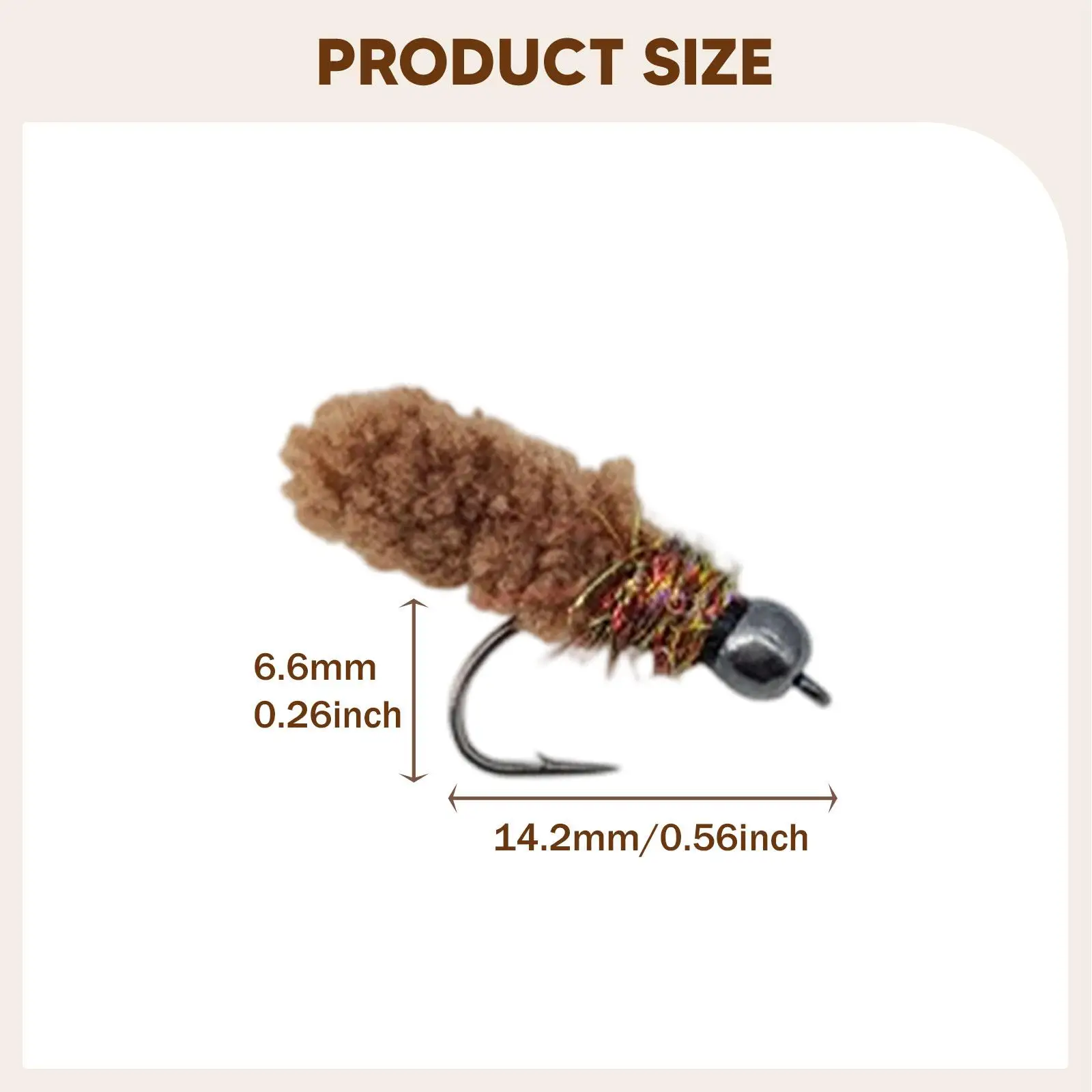 6 Pieces Fly Fishing Lures Artificial Baits Copperhead Freshwater Saltwater Nymphs for Panfish Salmon Bluegill Fishing Tackle