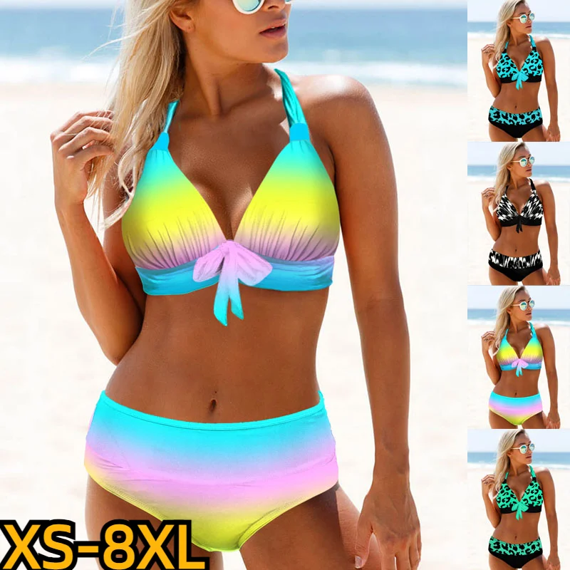 

Female Sexy Vintage Bathing Suit Bikini New Design Printing Swimwear Summer Swimsuit Two Piece Set Beachwear Women Swim Suit