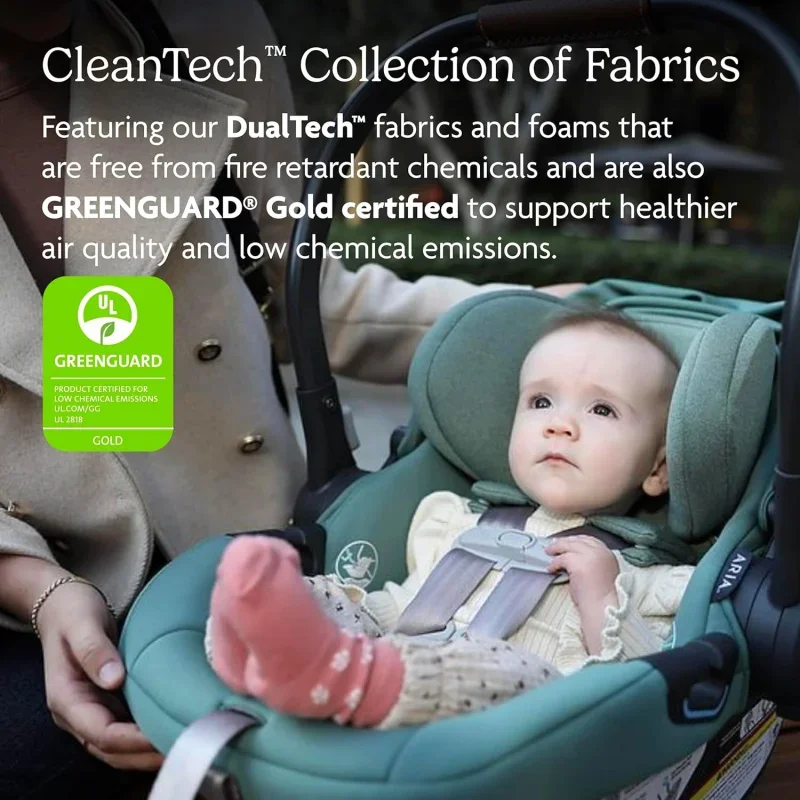 UPPAbaby Aria Lightweight Infant Car Seat/Just Under 6 lbs for Easy Portability/Base with Load Leg Infant Insert Included/Dire