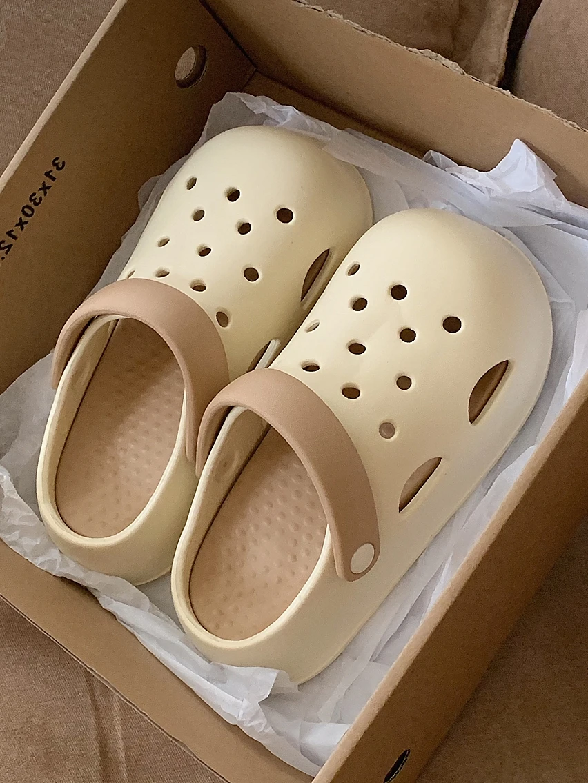 EVA Thick Soled Garden Shoes For Women's Sandals Outdoor Wear Fashionable Beach Thick Soled Anti Slip Slippers