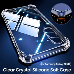 Clear Crystal Silicone Soft Back Cover - Anti - Yellowing Transparent Phone Case - Samsung S25 FE (Transparent)