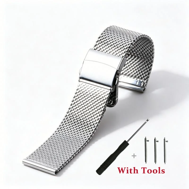 Premium Quick Release Milanese Stainless Steel Watch Strap Replacement - Sleek 1mm Design