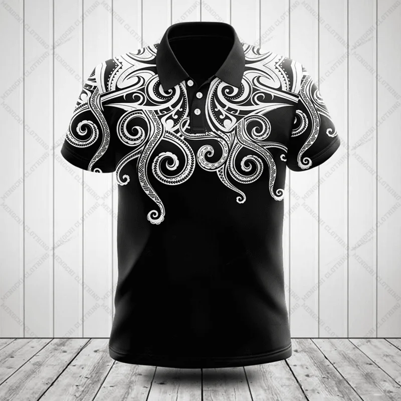 Polynesia Wolf Tattoo Customized Polo Shirts Summer Casual