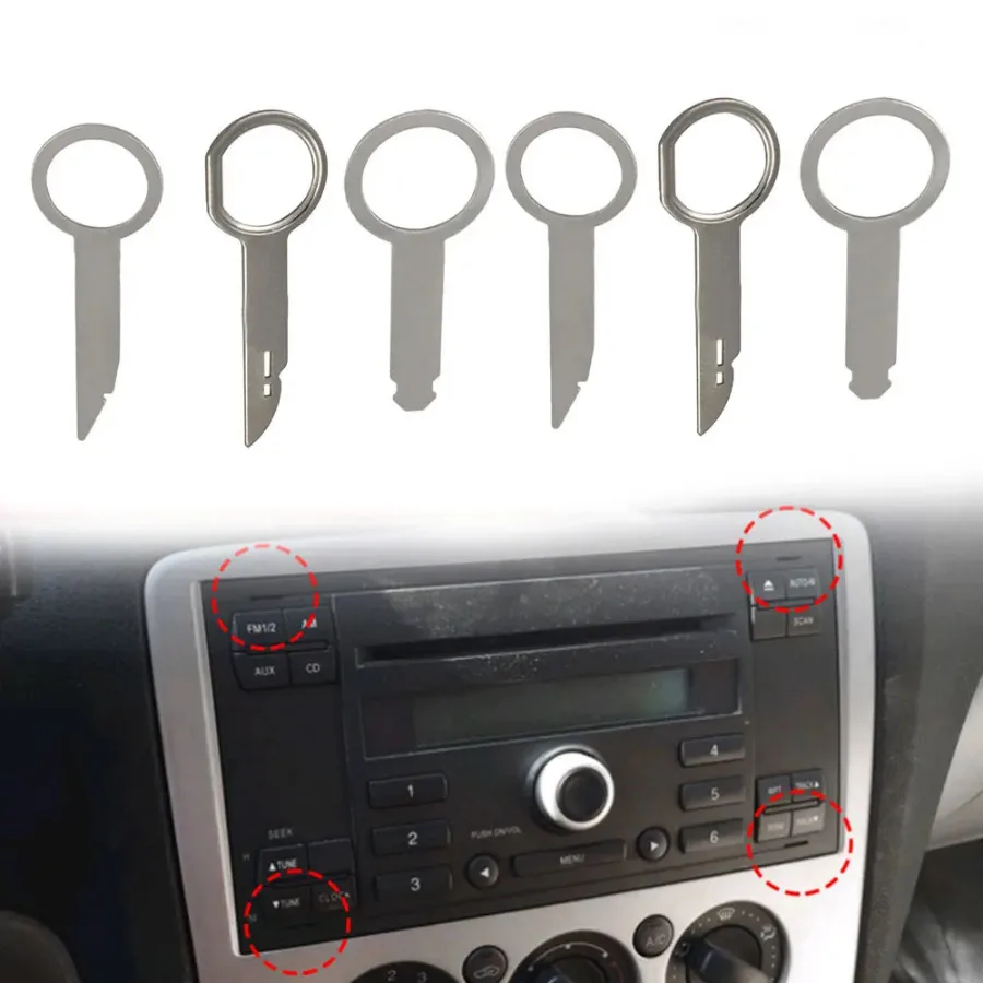 

6pcs/set Car Tools Removal Radio Key Pin Tool Stereo Head Unit Audio Car Repair Disassembly Extraction Universal for VW Audi