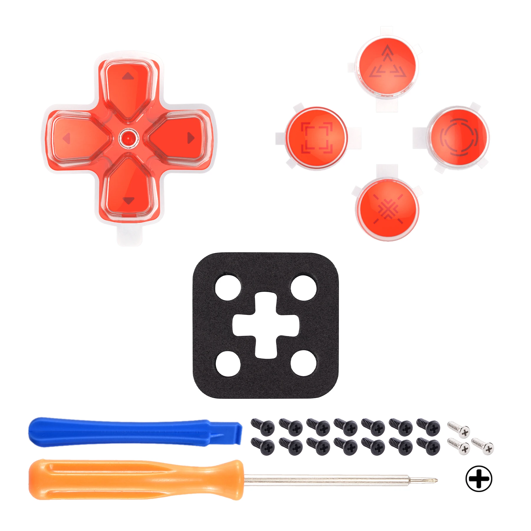 Botones metálicos para controlador PS5, palancas de metal y Dpad y botones  de acción Kit de repuesto de aluminio para controlador DS (negro metálico)