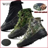 WOTTE Men Canvas Shoes High Top Ankle Boots Military Tactical Male Boots Men's Sneakers All Seasons Men Women Casual Shoes 5