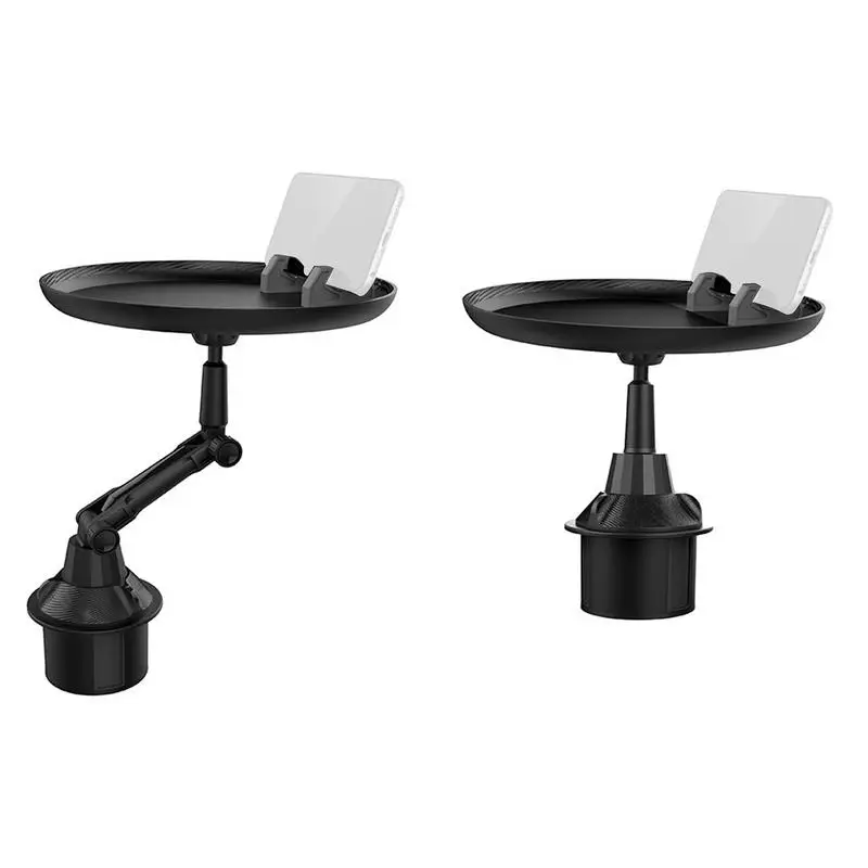 

Поднос для чашки и еды, поднос для машины, поднос для еды со слотом для сотового телефона, автомобильный стол для еды с поворотным рычагом и слотом для сотового телефона, подходит для большинства