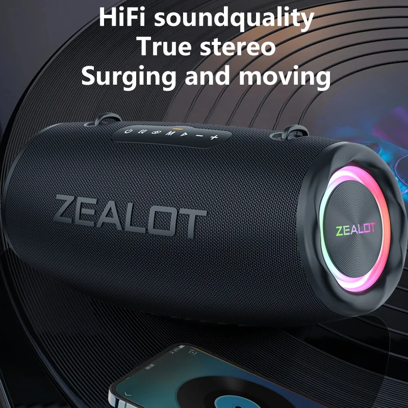 ZEALOT S87 80W Wireless Speakers, Outdoor Portable Subwoofer