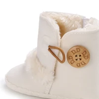 2022 Baby Autumn Winter Boots Baby Girl Boys Winter Warm Shoes Solid Fashion Toddler Fuzzy Balls First Walkers Kid Shoes 0-18M 5