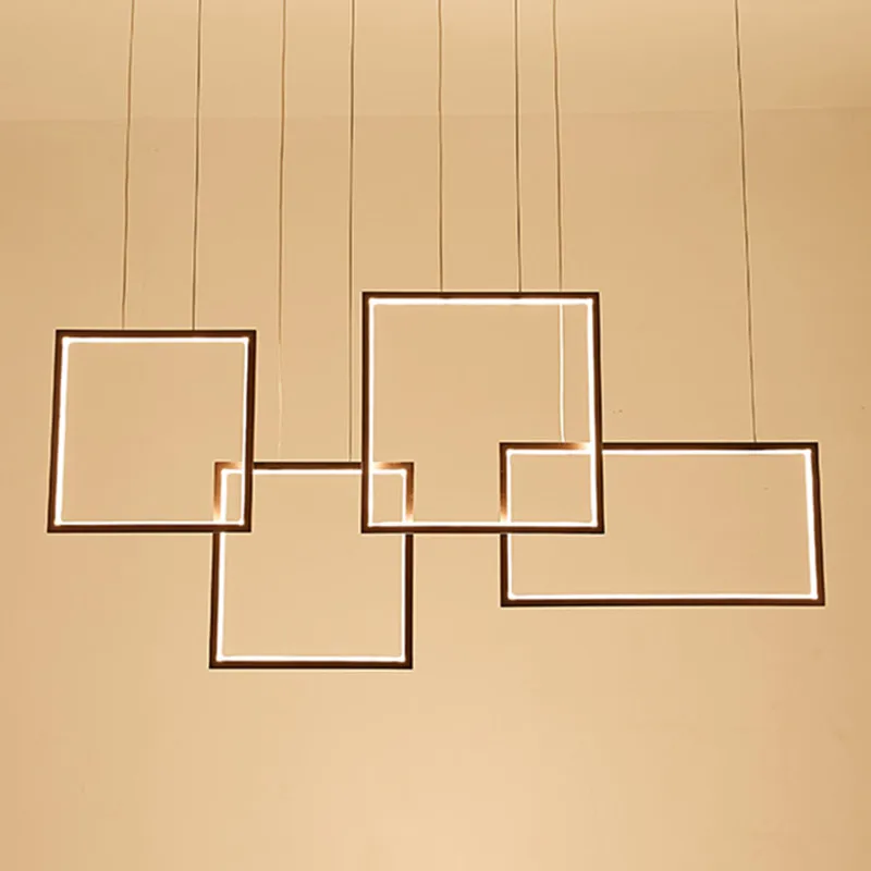 

Modern Square Led Pendant Lights Living Dining Room Decor Led Pendant Lamp Loft Hanging Light Lighting Stair Suspended Luminaire