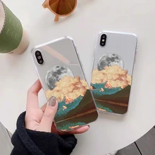 

IPhone Series Mobile Phone Case, Landscape Mountain Pattern, Suitable for Girls, Women, Shockproof and Thin TPU Full Lens Cover