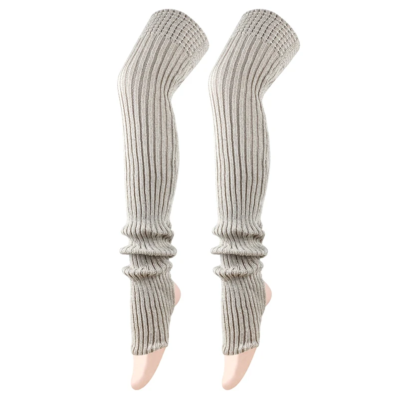 80 cm Frauen Beinlinge Winter Mädchen Weibliche Bein Abdeckung Für Gym Fitness Gestrickte Wolle Dance Ballett Yoga Lose Socken lange Strumpf – Detail 27